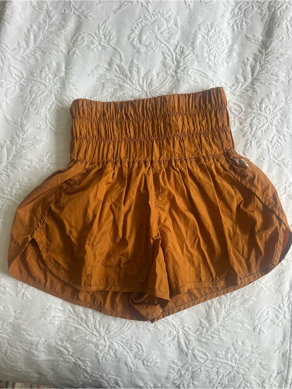 Free People Movement the Way Home Shorts High-Waisted Burnt Orange Small